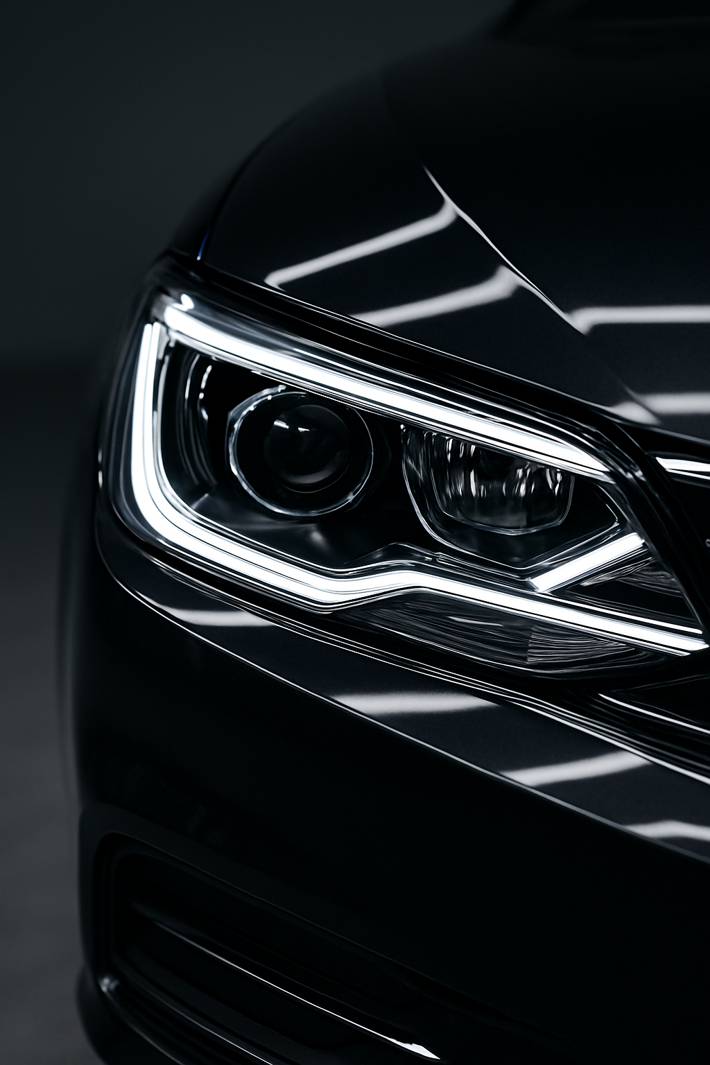 After: The same sedan headlight from the identical angle